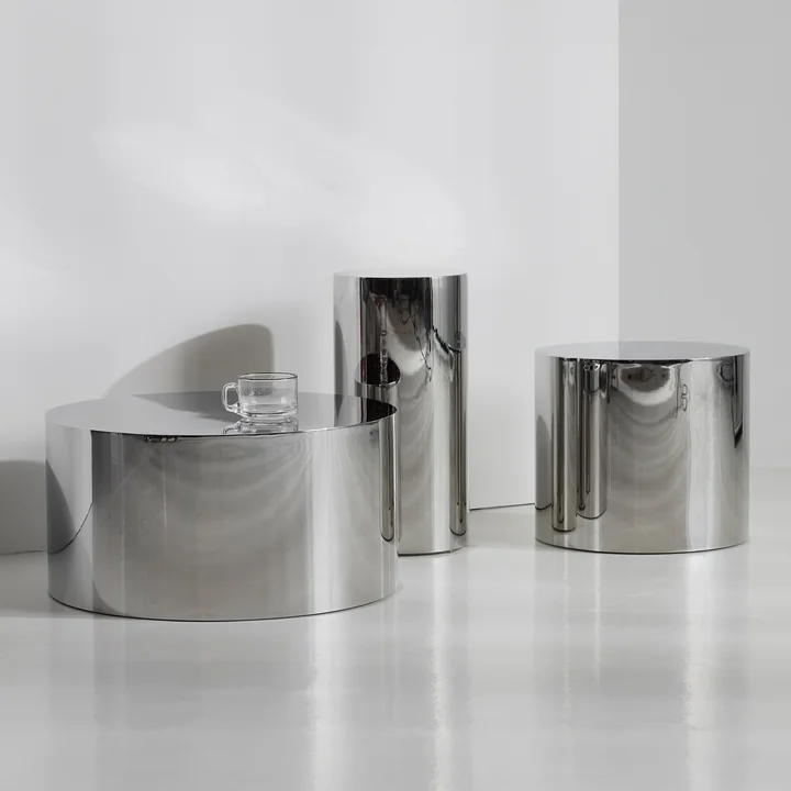 Innovation Living - Tin Drum Tables d'appoint, chrome