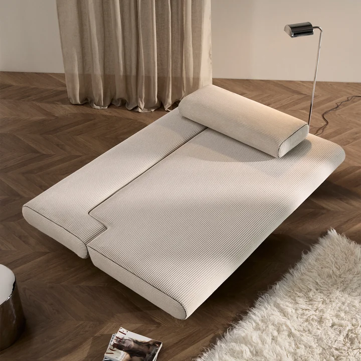 Innovation Living - Unfurl Lounger Canapé-lit, 200 x 121 cm, ivoire (594 Corduroy )