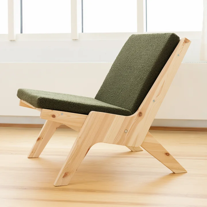 Karup Design - Sway Lounge Chair avec coussin d'assise, pin naturel / evergreen