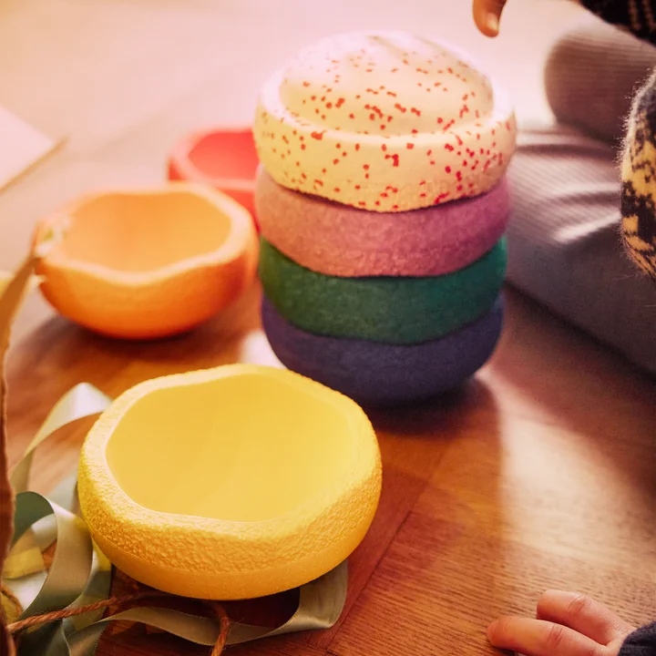 Stapelstein® - Original Mini, rainbow classic, blush special (set de 7)