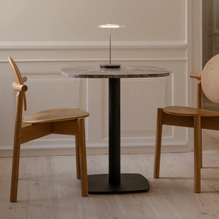 Umage - Table Gather, 68 x 68 cm, noir / marron (marbre Emperador)