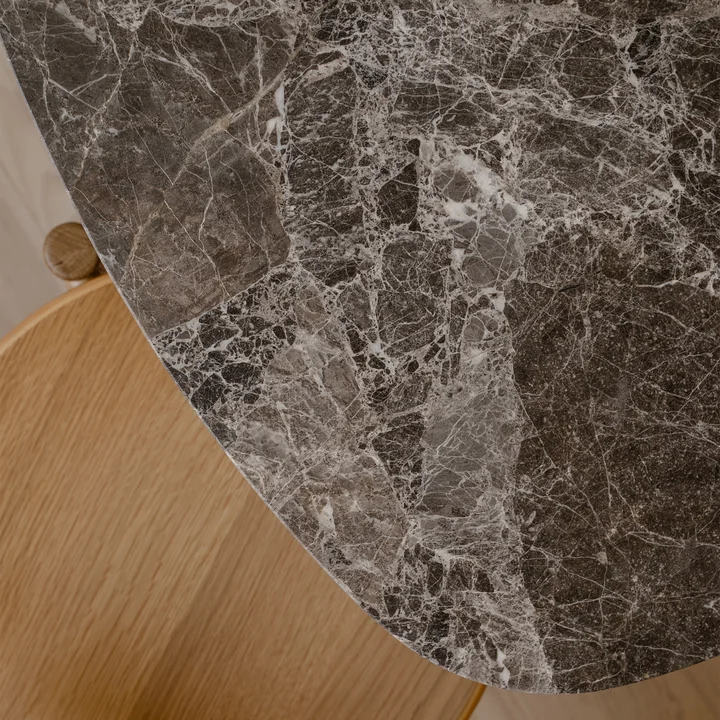 Umage - Table Gather, 68 x 68 cm, noir / marron (marbre Emperador)