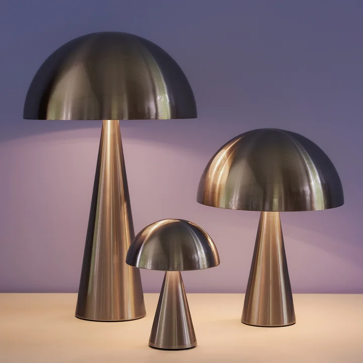 Mush - Lampe de table à accu, argent de Hübsch Interior