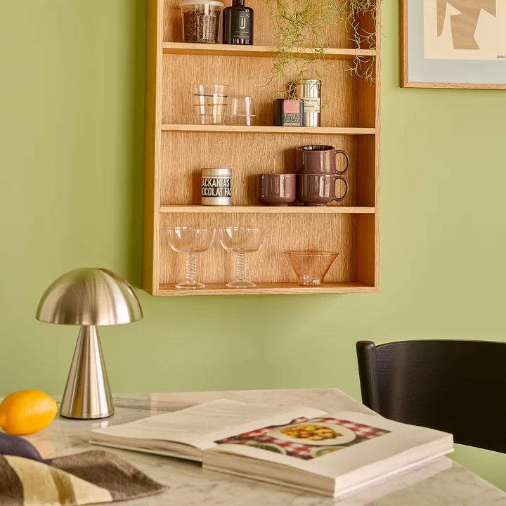 Mush - Lampe de table à accu, Mini, argent de Hübsch Interior