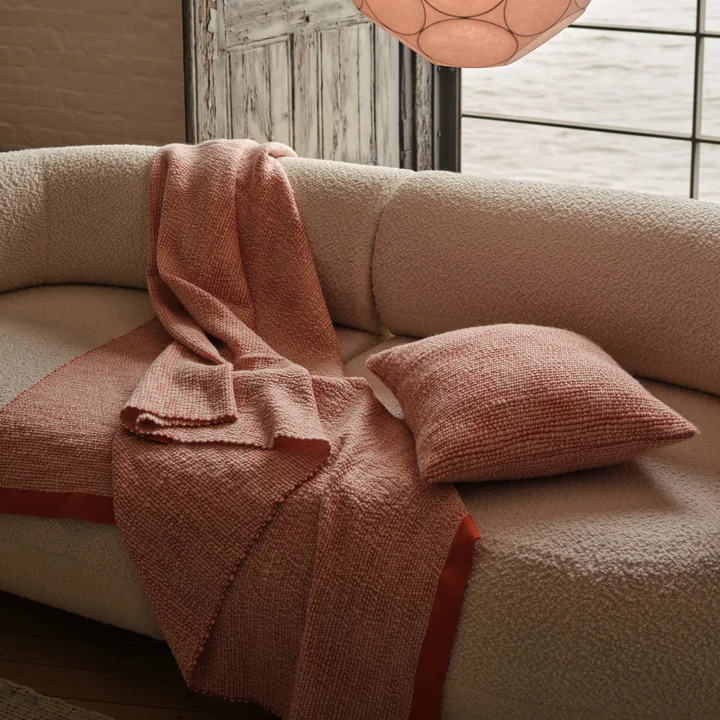 Tom Dixon - Thread coussin, 50 x 50 cm, orange / blanc