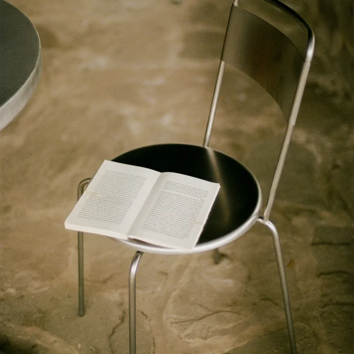 Frama - Chaise Petit Rond, acier inoxydable brossé