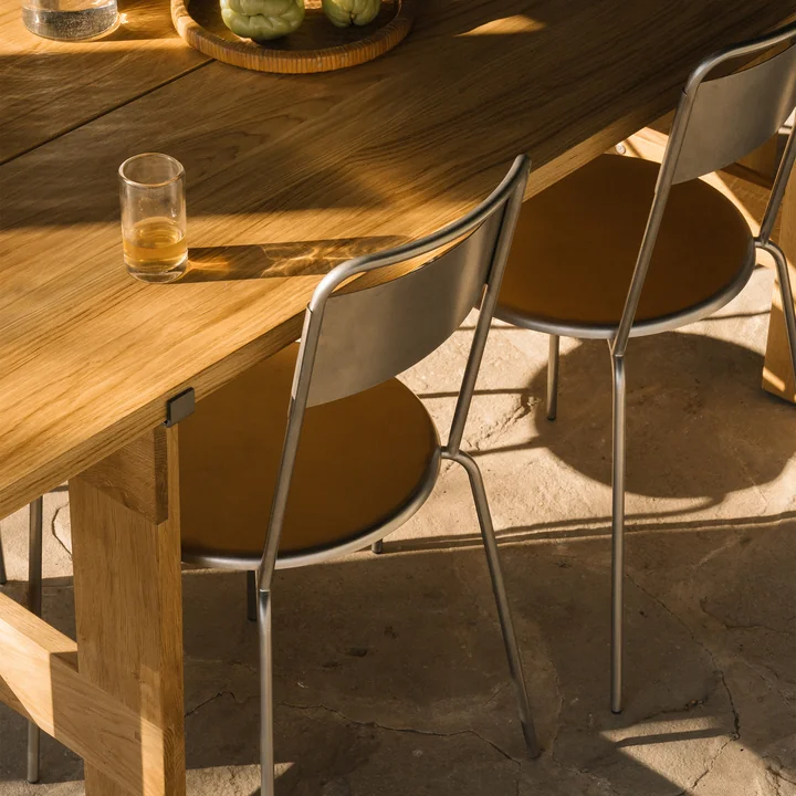 Frama - Chaise Petit Rond, acier inoxydable brossé