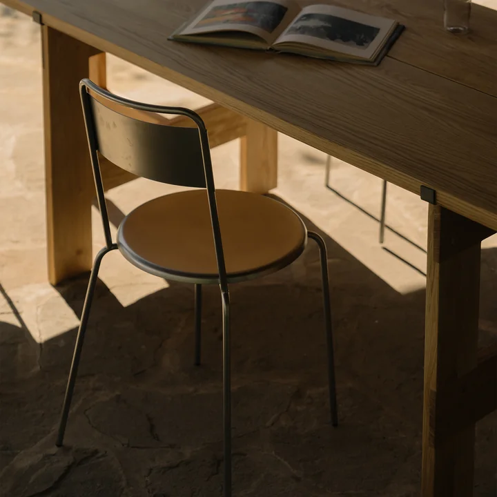 Frama - Chaise Petit Rond, acier inoxydable brossé