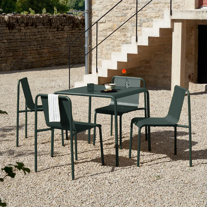 TipToe - Panorama Table, 90 x 90 cm, forest green