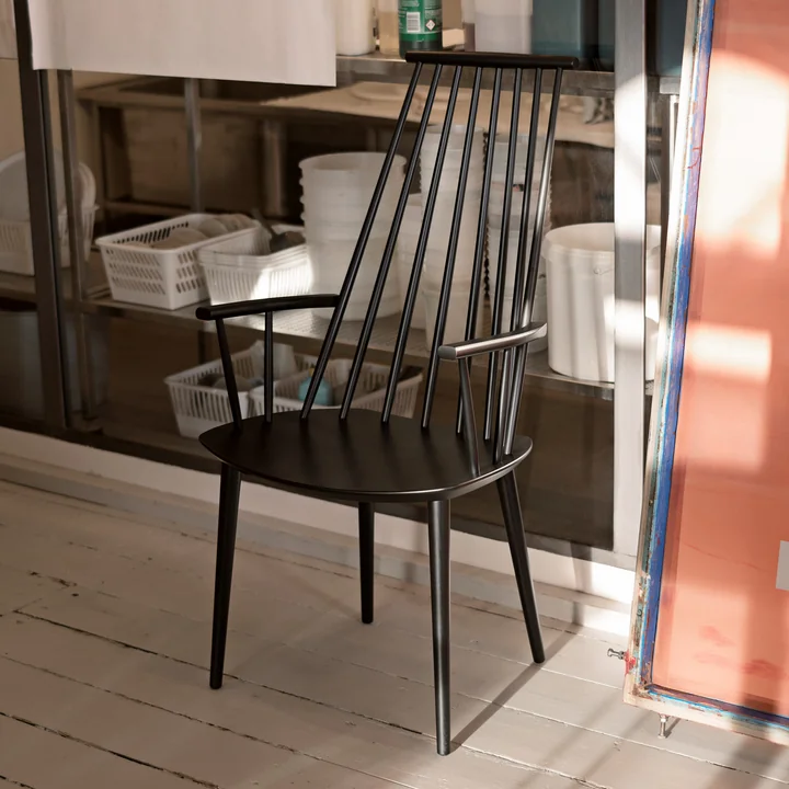 HAY - J110 Chair, hêtre laqué noir