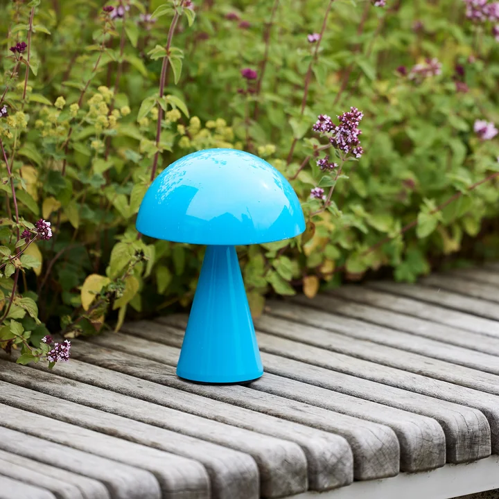 Hübsch Interior - Mush lampe de table à accu, mini, bleu