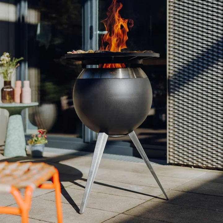 höfats - Moon 45 Set de grillades plancha haut, acier inoxydable / noir