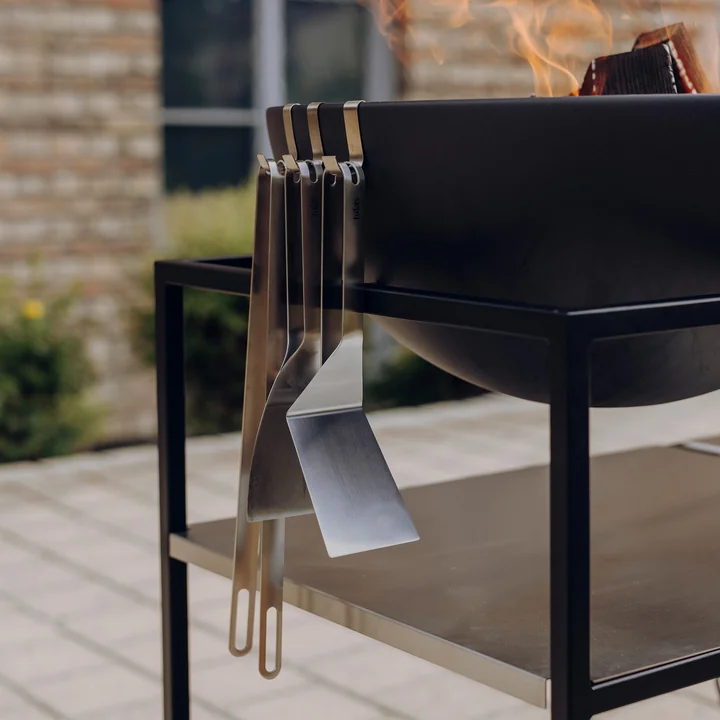 höfats - Set de couverts à barbecue (3 pièces), acier inoxydable