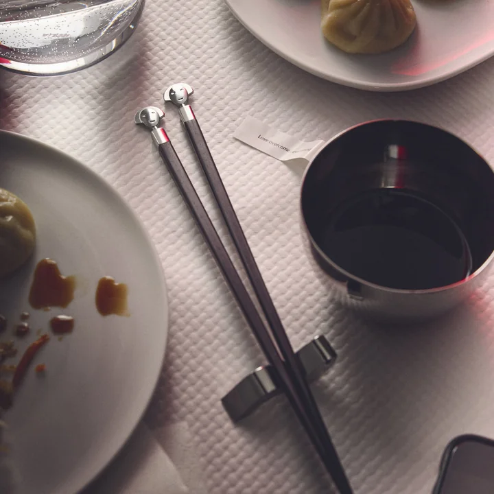 Alessi - Anna Stick baguettes, noir / acier inoxydable