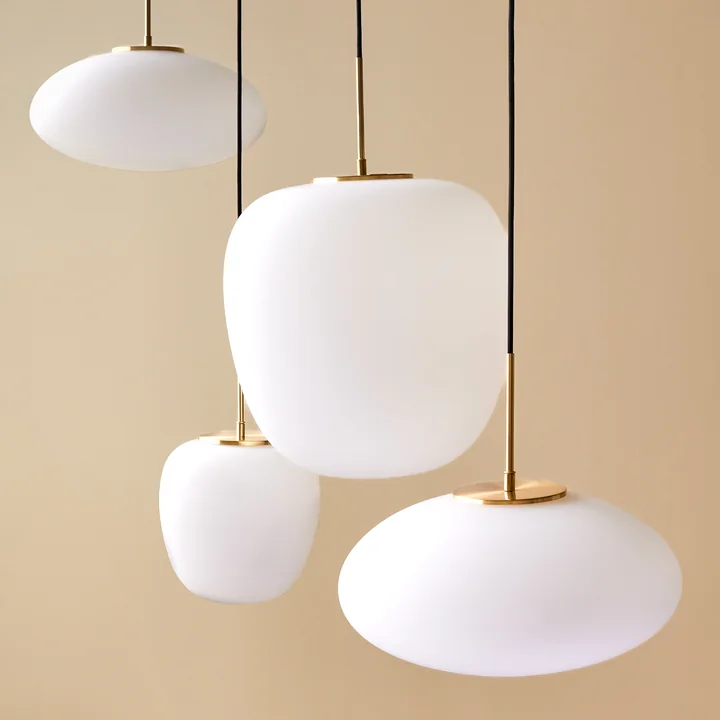 Hübsch Interior - Muse Lampe suspendue, Ø 40 cm, laiton / blanc