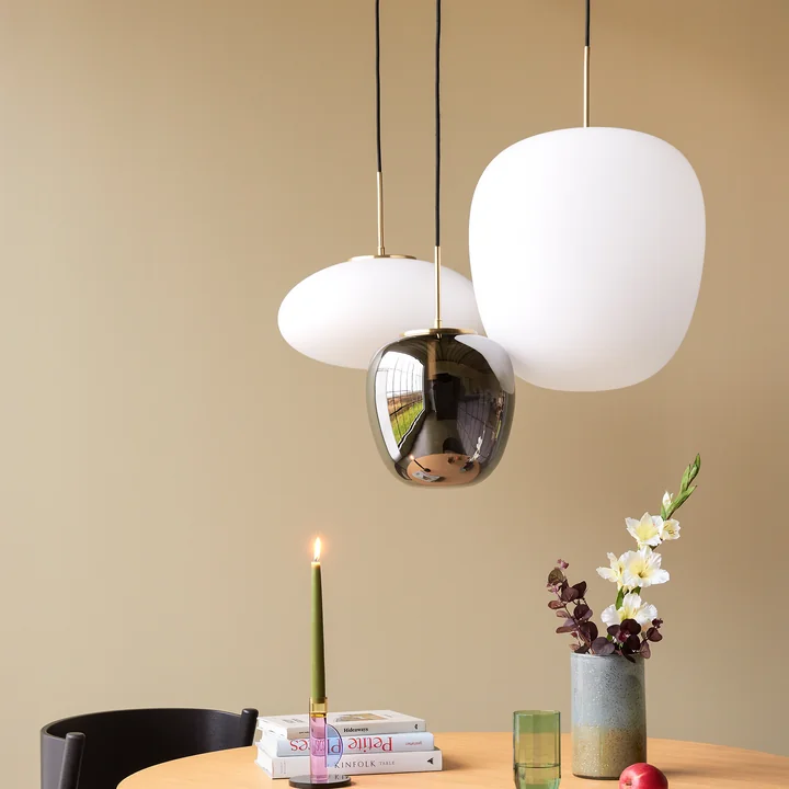 Hübsch Interior - Muse Lampe suspendue, Ø 40 cm, laiton / blanc