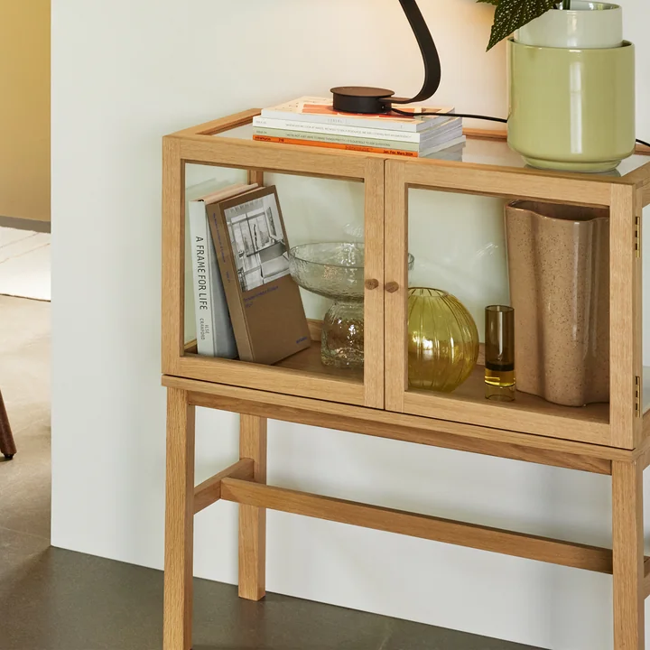 Hübsch Interior - Poetic Armoire Display, H 88 cm, verre / chêne naturel