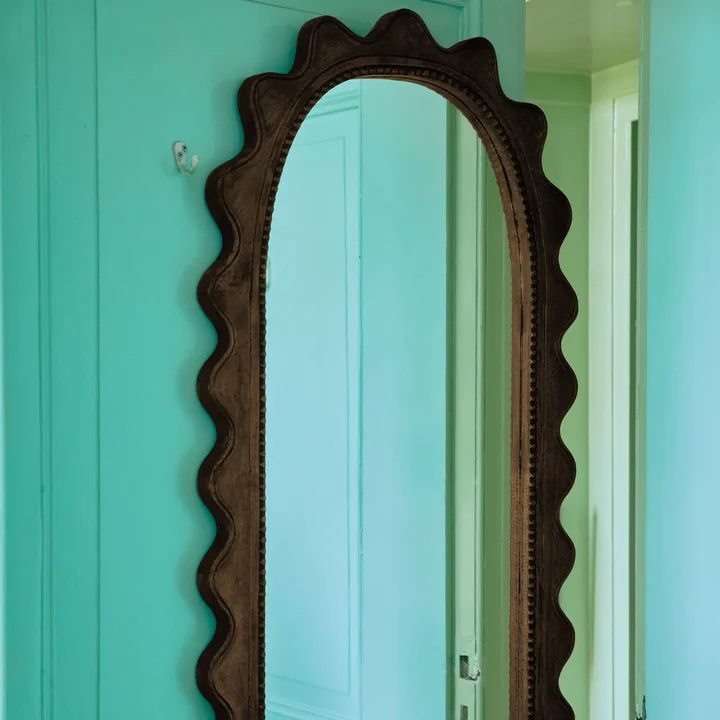 HKliving - Ripple Miroir mural, 135 x 61 cm, mangue naturelle