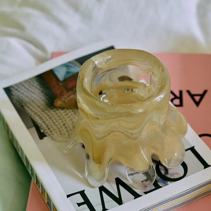 HKliving - Bougeoir, Ø 12,5 x 9 cm, cream