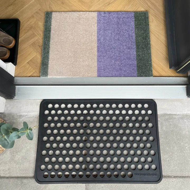 tica copenhagen - Stripes Horizontal Tapis, 40 x 60 cm, lilas / ivoire / vert