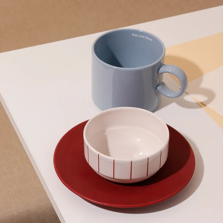 Design Letters - Nordic Jumbo Tasse en porcelaine, Rise and Shine / bleu