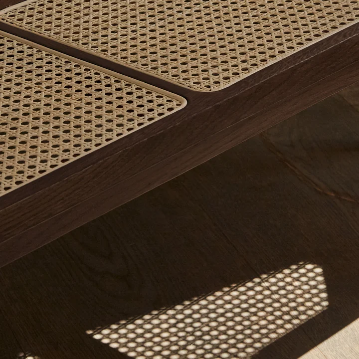 Norr11 - Le Roi Banc avec cannage, frêne fumé foncé