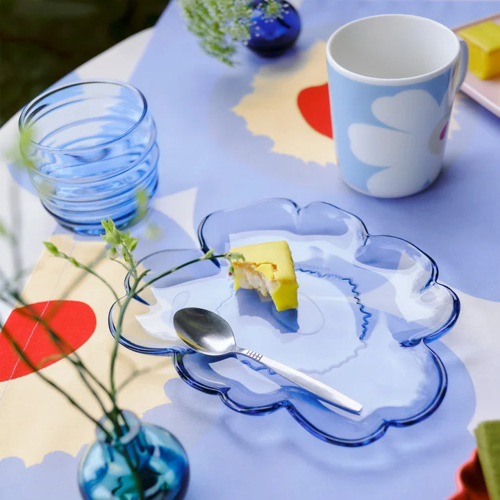Marimekko - Unikko Assiette en verre, 20 cm, lavande