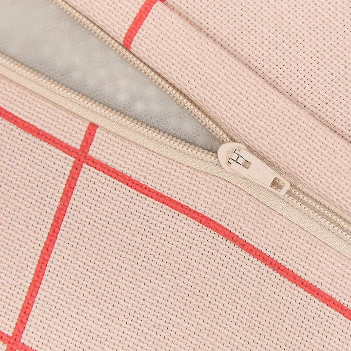 Nobodinoz - Vibes Long Pouf (pour adultes), pink red grid