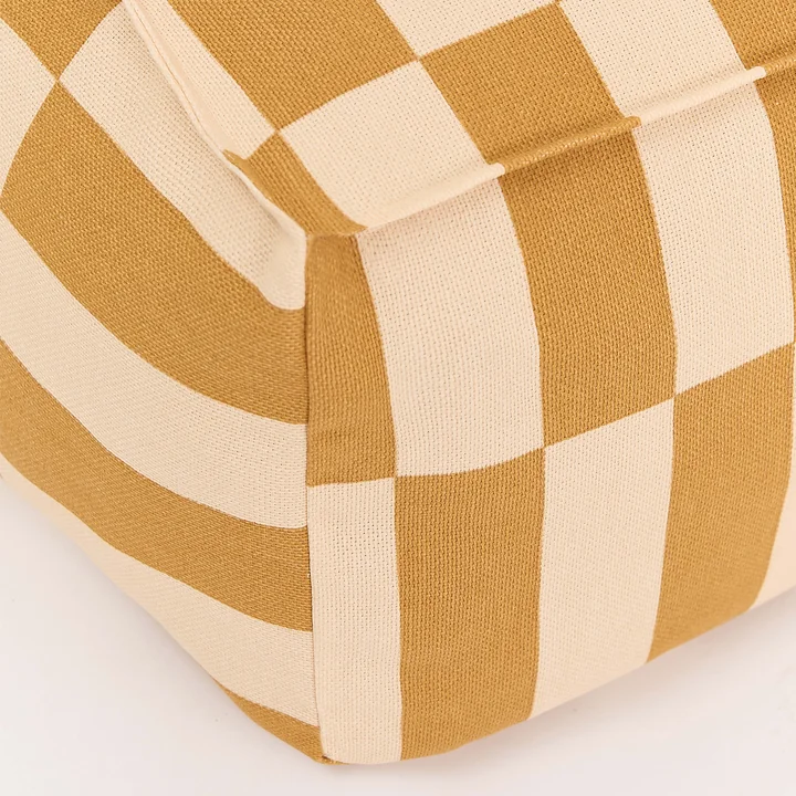 Nobodinoz - Vibes Long Pouf (pour adultes), mustard and sand tiles