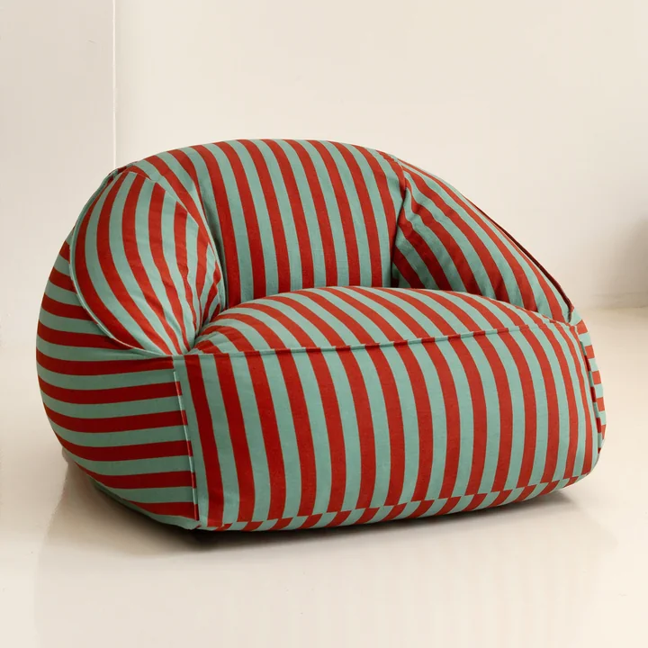 Nobodinoz - Ziggy Fauteuil-sac (pour adultes), red teal green stripes