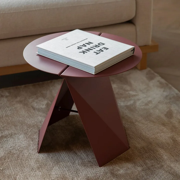 Zuiver - Foldy Table d'appoint, pliable, marsala red