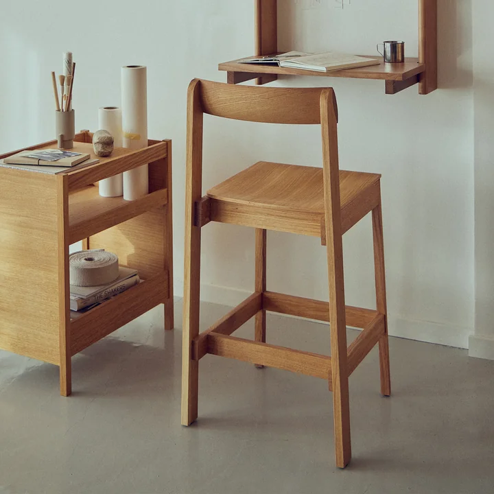 Form & Refine - Blueprint Tabouret de bar, chêne huilé