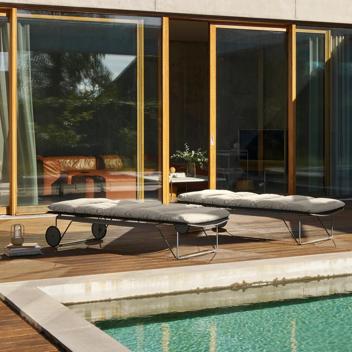 HOUE - CLICK Housse d'assise pour chaise longue réglable, ash