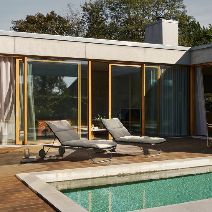 HOUE - CLICK Housse d'assise pour chaise longue réglable, ash