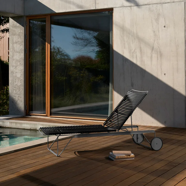 HOUE - CLICK Chaise Longue réglable, noir