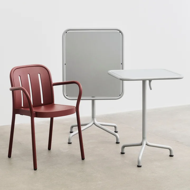 HAY - Deville Chaise avec accoudoirs et tables, Outdoor