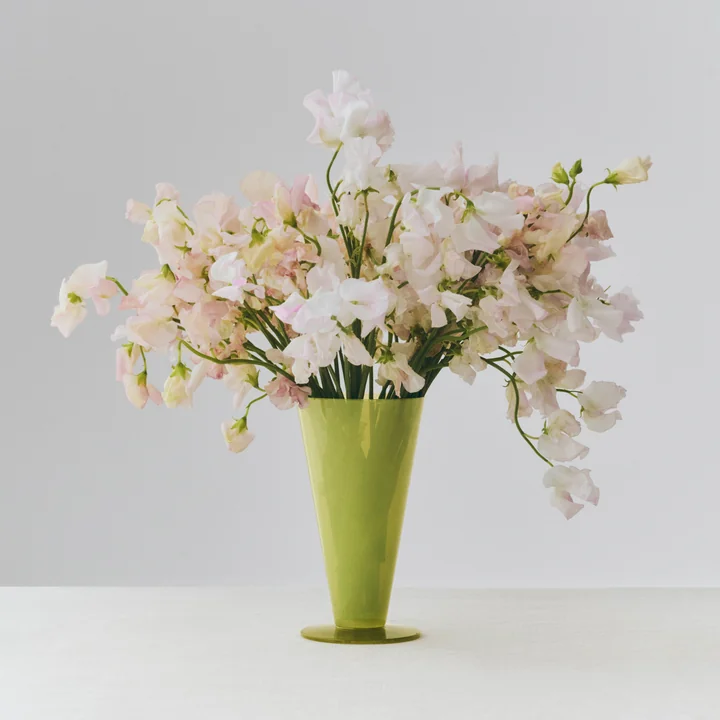 HAY - Conical Vase S, Ø 9,6 x H 18 cm, vert clair et citron foncé