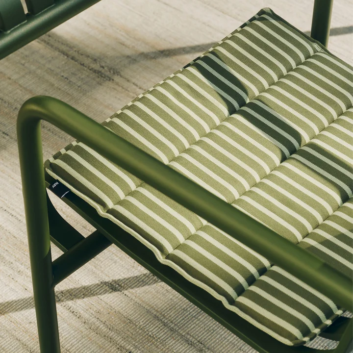 HAY - Terrazza Coussin d'assise, rayures épaisses, olive