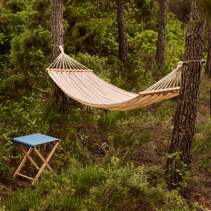 HAY - Outdoor Market Hamac, beige avec bandes rouges