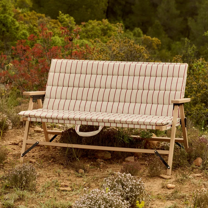 HAY - Outdoor Market Canapé pliant, beige à rayures rouges