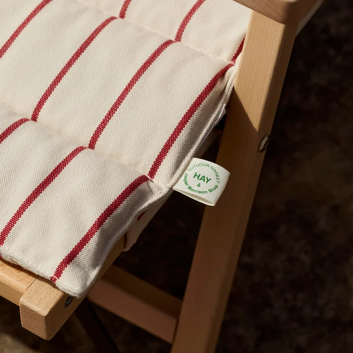 HAY - Outdoor Market Canapé pliant, beige à rayures rouges