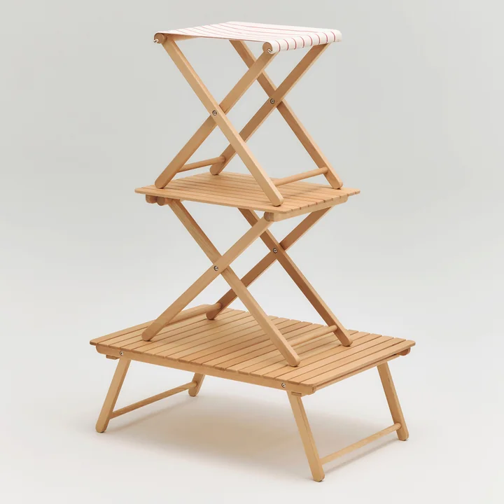 HAY - Outdoor Market Tables pliantes, nature et tabourets pliants