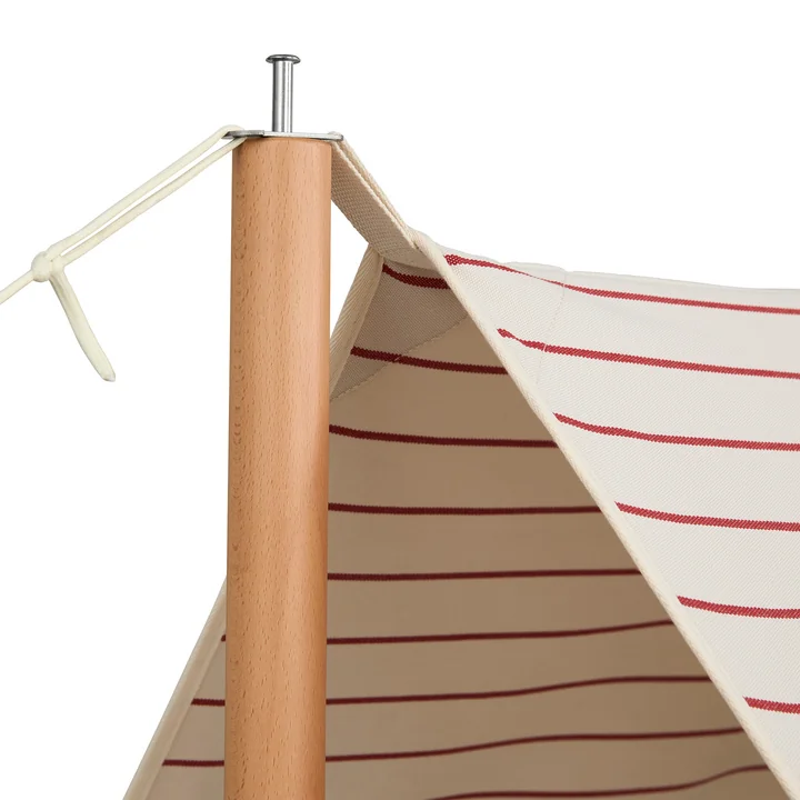 HAY - Outdoor Market Voile d'ombrage, beige avec bandes rouges