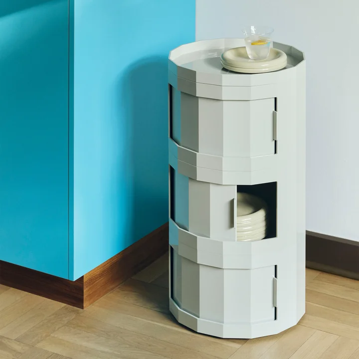 HAY - Facet Cabinet 30 avec pieds et roulettes, misty grey