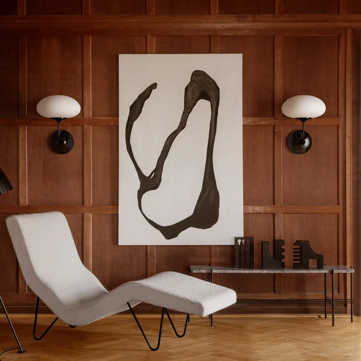 Gubi - Stemlite Applique murale, chrome noir / opale