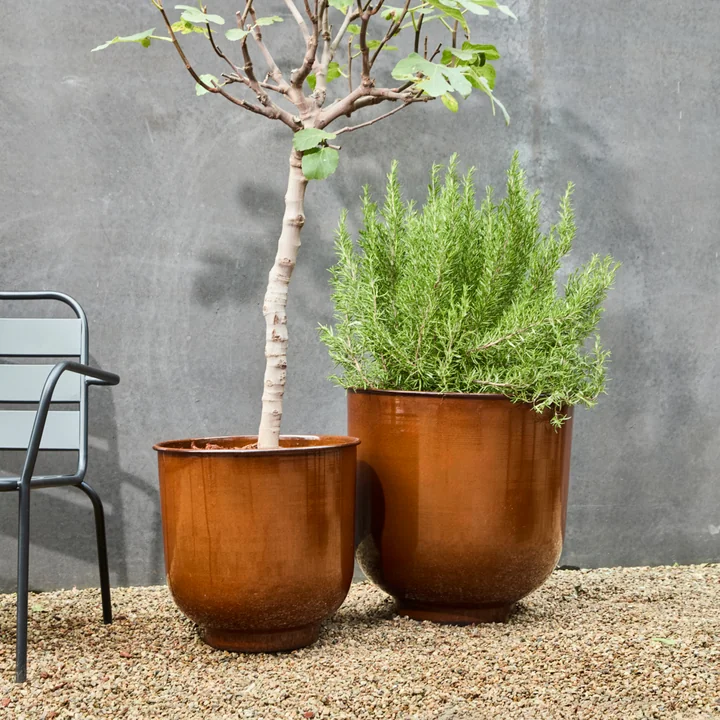 House Doctor - Cove pot de fleurs, marron (set de 2)