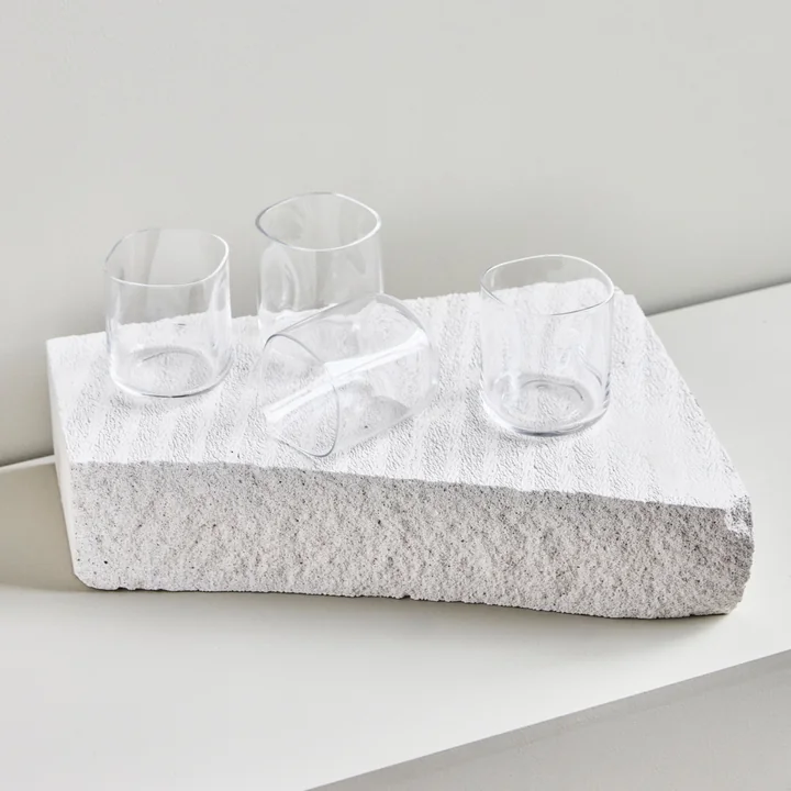 House Doctor - Sand Verre, H 9 cm, transparent (set de 4)