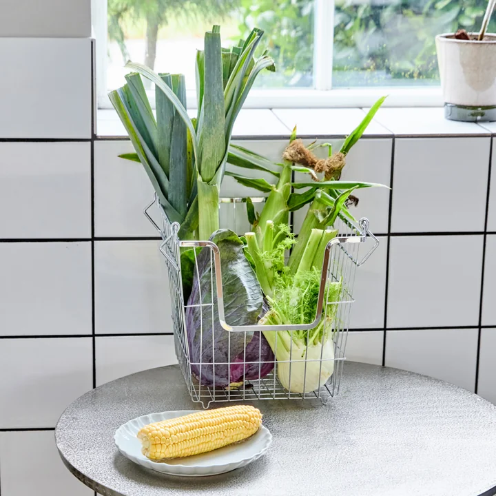 House Doctor - Panier de rangement Taw, large, chrome