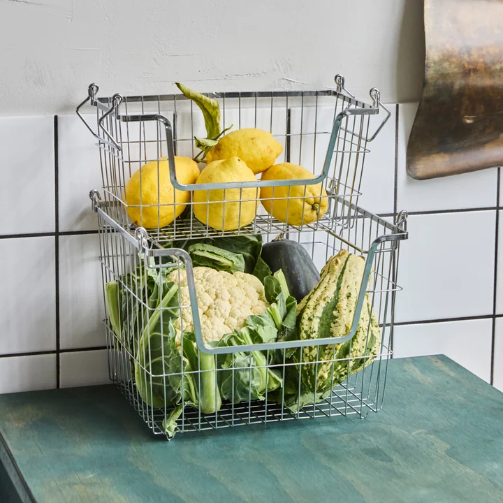 House Doctor - Panier de rangement Taw, small et medium, chrome