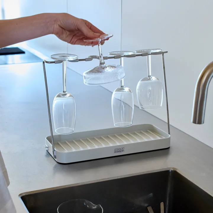 Joseph Joseph - DrySmart Egouttoir pour verres à vin, light stone